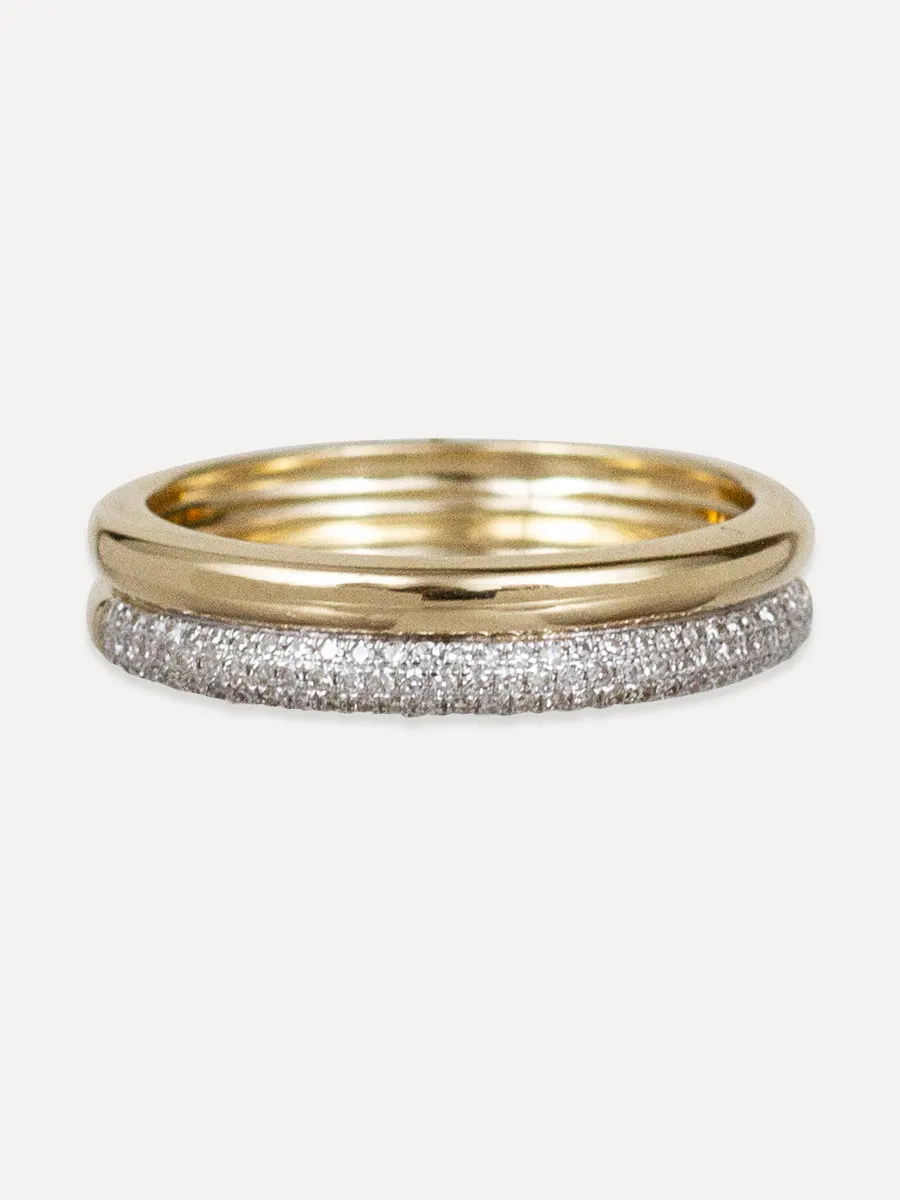 14K Diamond Duo Ring