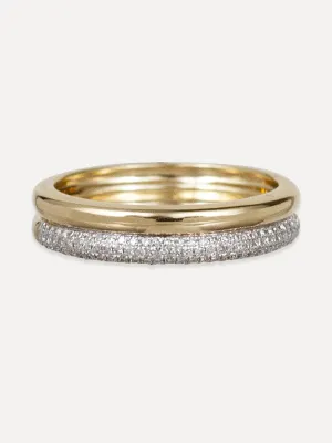 14K Diamond Duo Ring