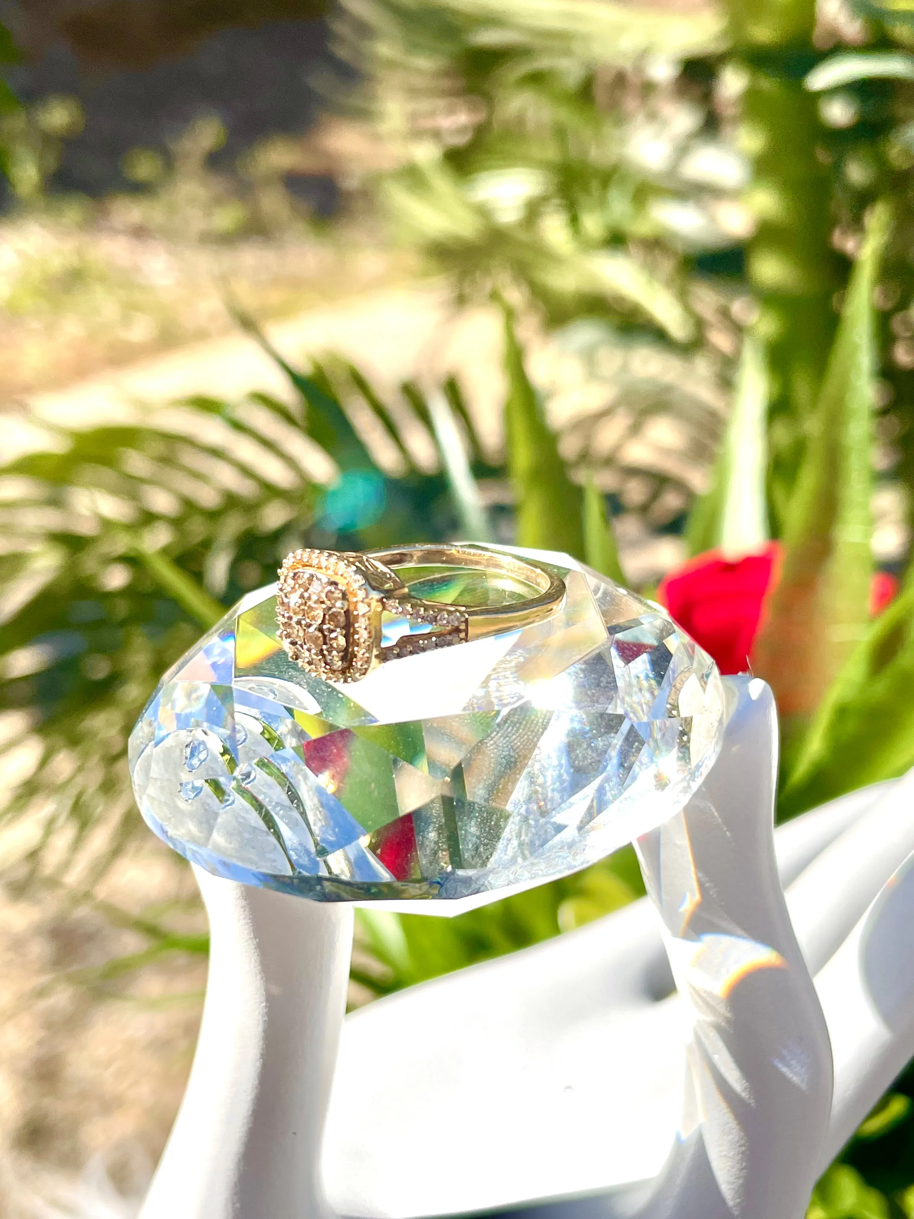 14K Yellow Gold Signed Chocolate Diamond Tested Ring 3.2g Ladies Size 6.25