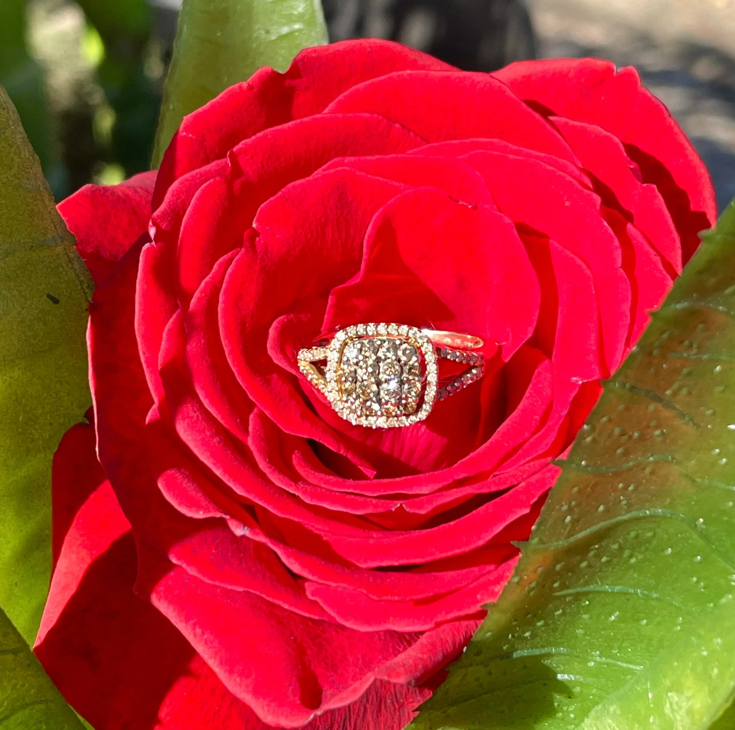 14K Yellow Gold Signed Chocolate Diamond Tested Ring 3.2g Ladies Size 6.25