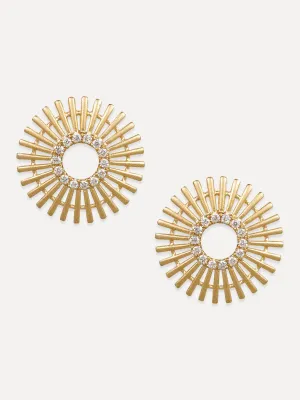 18K Satin Starburst Studs