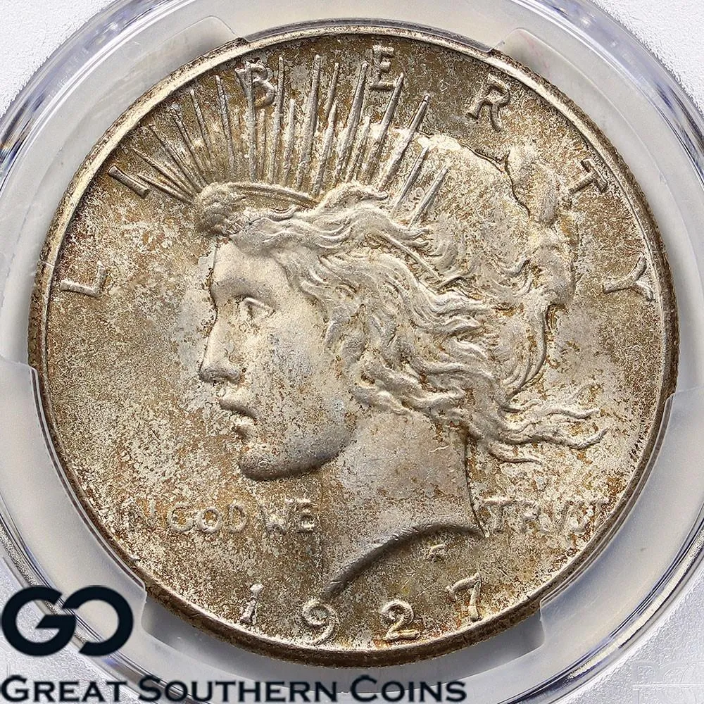 1927 Peace Dollar PCGS MS-64 ** Scarce This Nice, Great Toning!