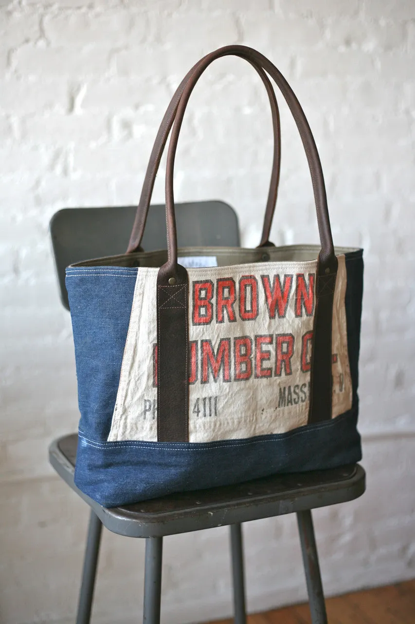 1940's era Denim & Work Apron Carryall
