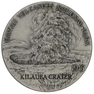 1972 .999 Silver Medallic Art Co. Hawaii Volcanos National Parks Medal - 39mm
