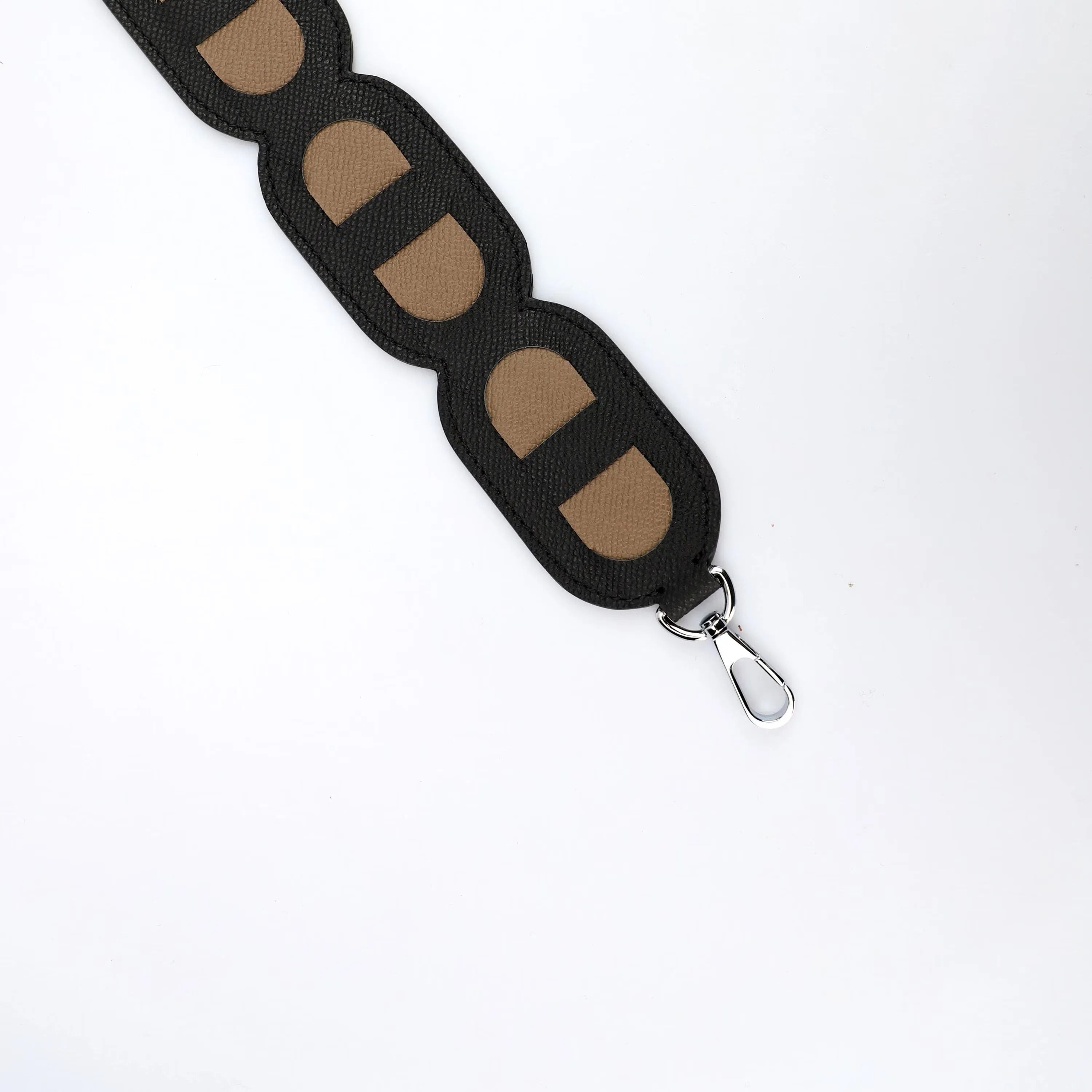 50mm width Bandouliere Maillon Chaine Shoulder strap Z engraved 2025 strap，Bandouliere petits Maillons shoulder Strap in Epsom leather