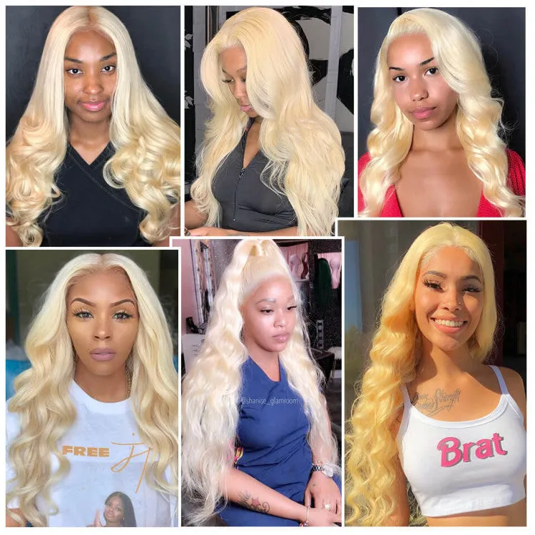 613 Bundles Body Wave Human Virgin Hair No Split & Full End Blonde Color Hair Bundles