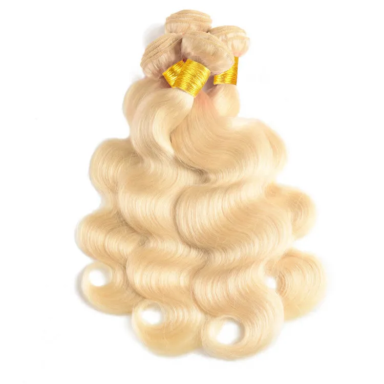 613 Bundles Body Wave Human Virgin Hair No Split & Full End Blonde Color Hair Bundles