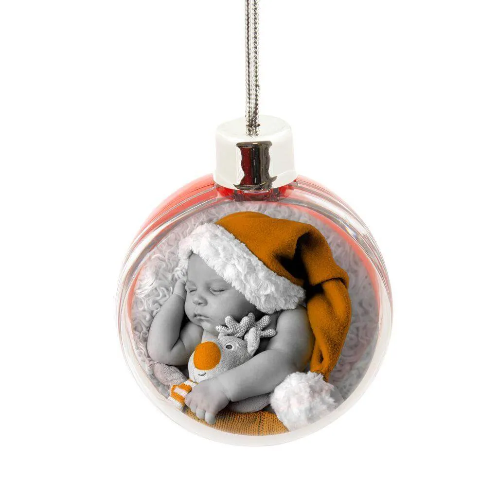 80mm Round (3 inch) Blank Plastic Bauble with Cap - Pack of 6