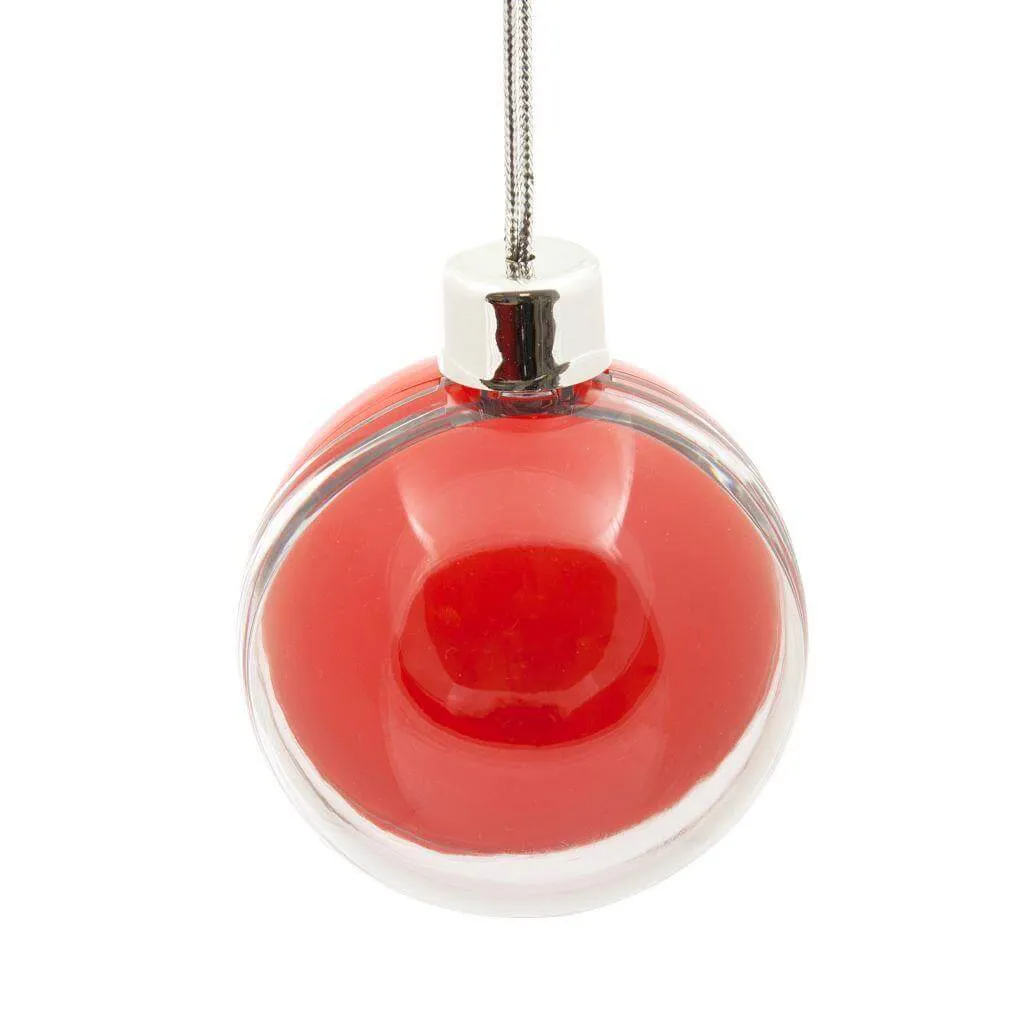 80mm Round (3 inch) Blank Plastic Bauble with Cap - Pack of 6