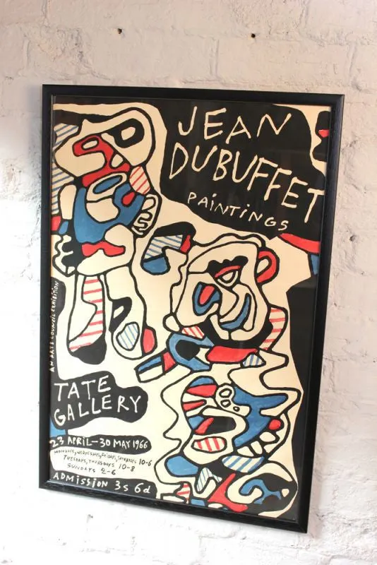 A Fabulous Original c.1966 Vintage Tate Gallery Exhibition Poster for Jean de Buffet (1901-1985)