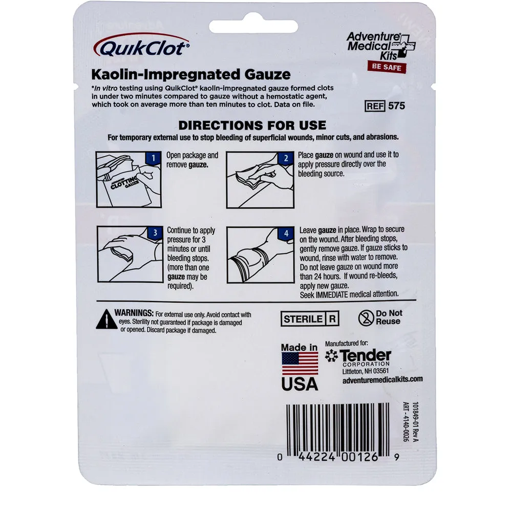 Adventure Medical QuikClot Gauze 3" x 4 [5020-0026]