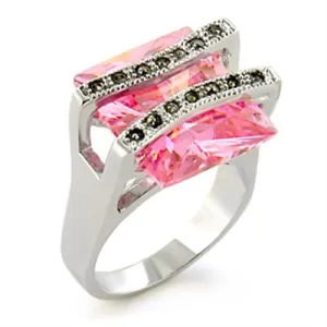 Antique Tone 925 Sterling Silver Ring with AAA Grade CZ in Rose for Women Style 37623