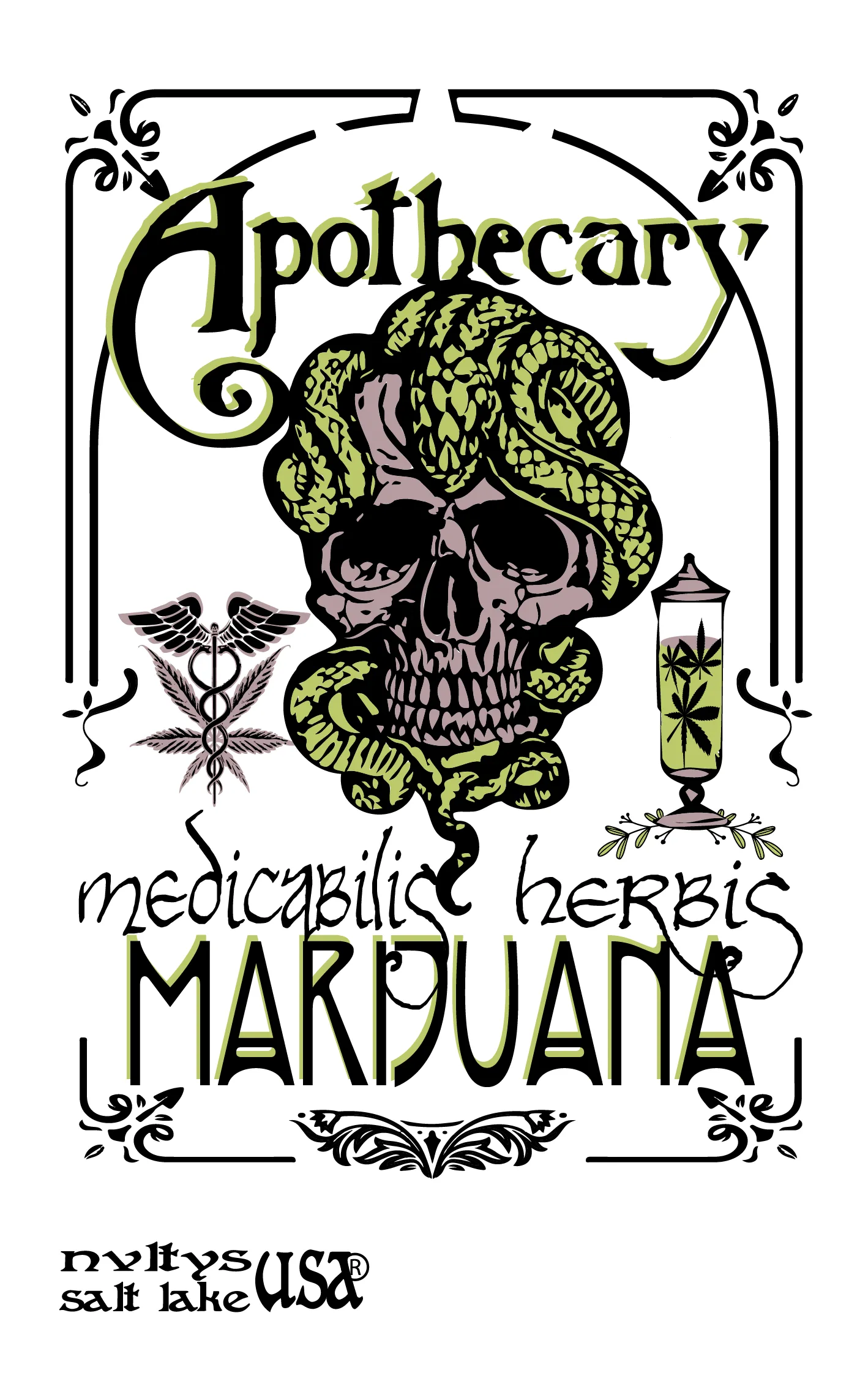 APOTHECARY MEDICAL MARIJUANA BURLAP BAG