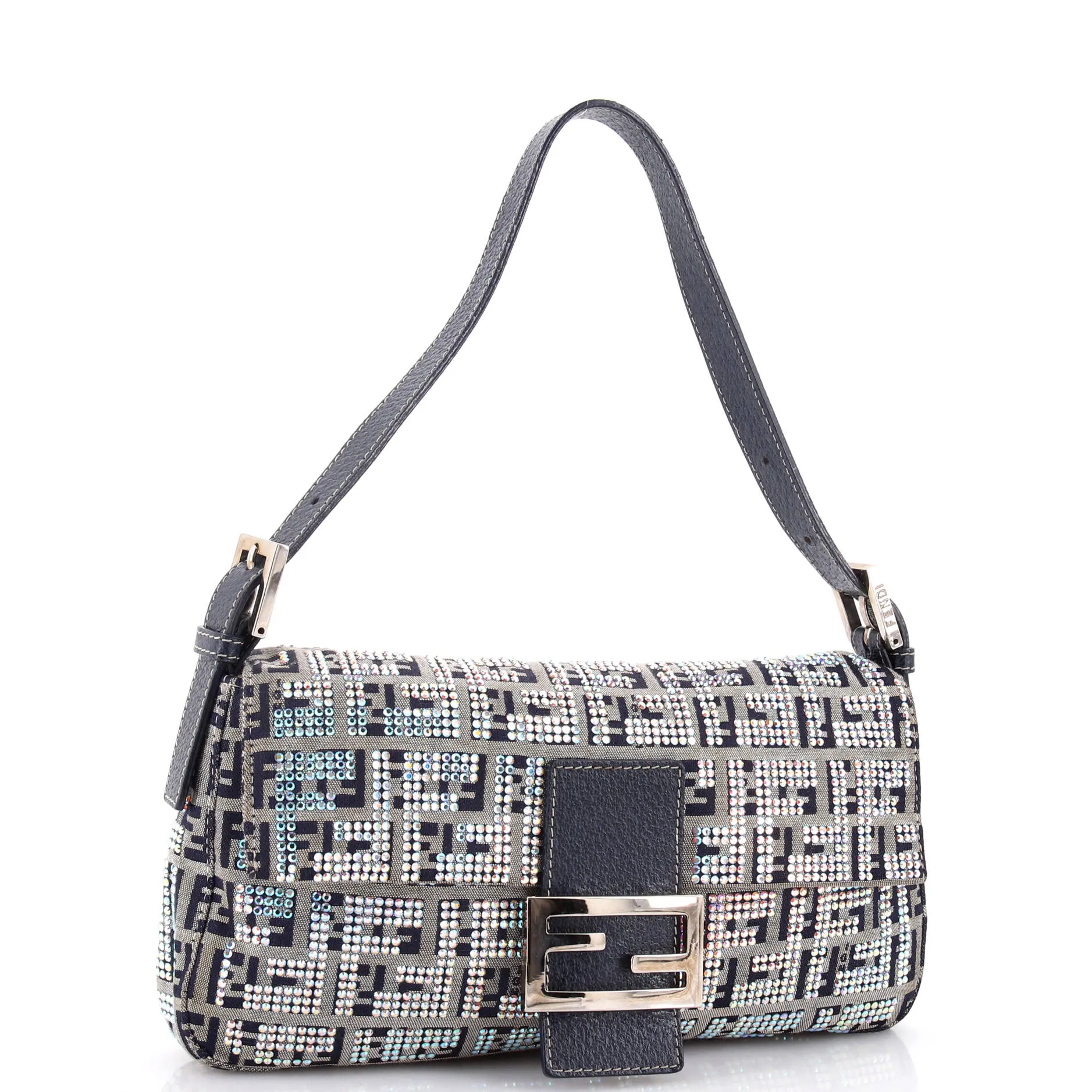 Baguette Bag Crystal Embellished Zucca Canvas