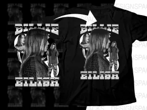 Billie Eilish Monochrome Music Bootleg Design Png Digital Download