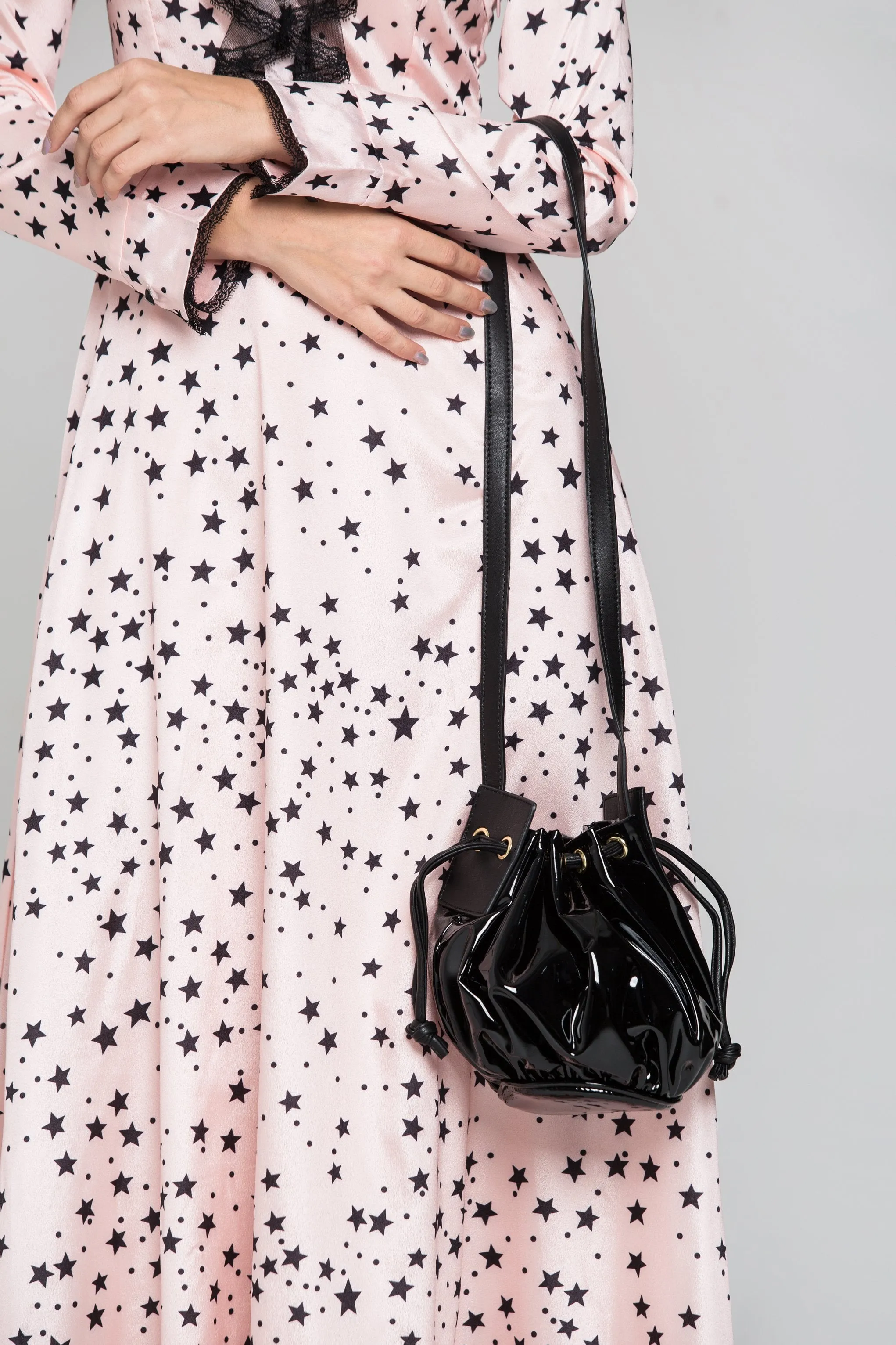 Black Patent Mini Hobo bag