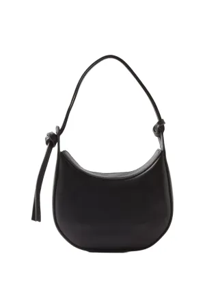 Black Rosetta Mini Leather Shoulder Bag