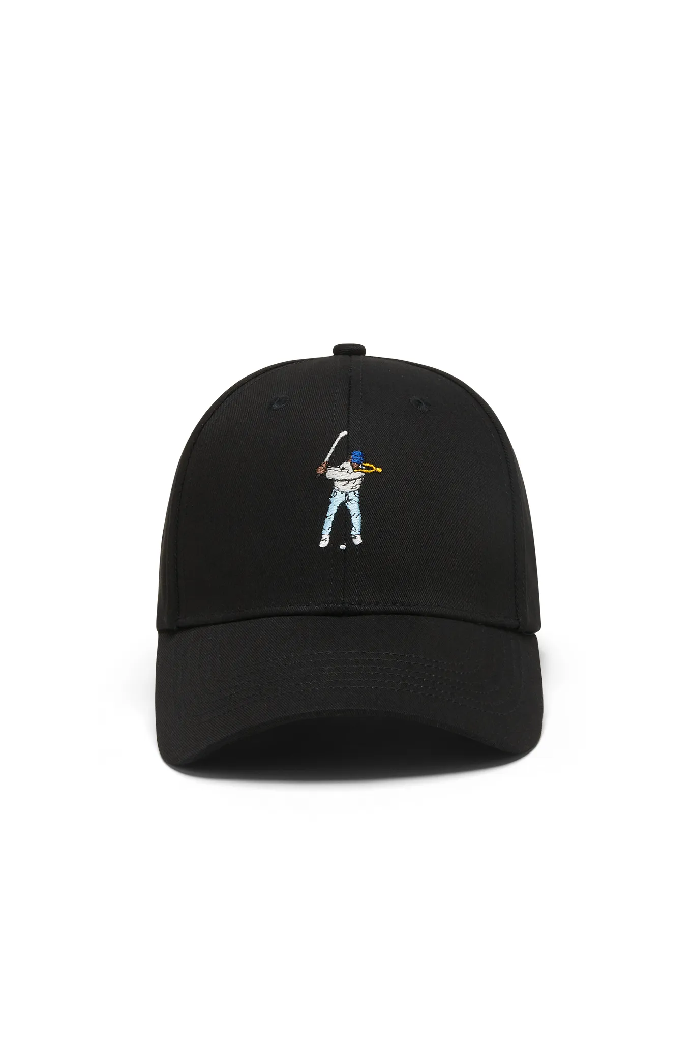 Black Six Panel Monochrome Hat
