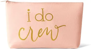 Blush Pink I Do Crew Faux Leather Makeup Bag