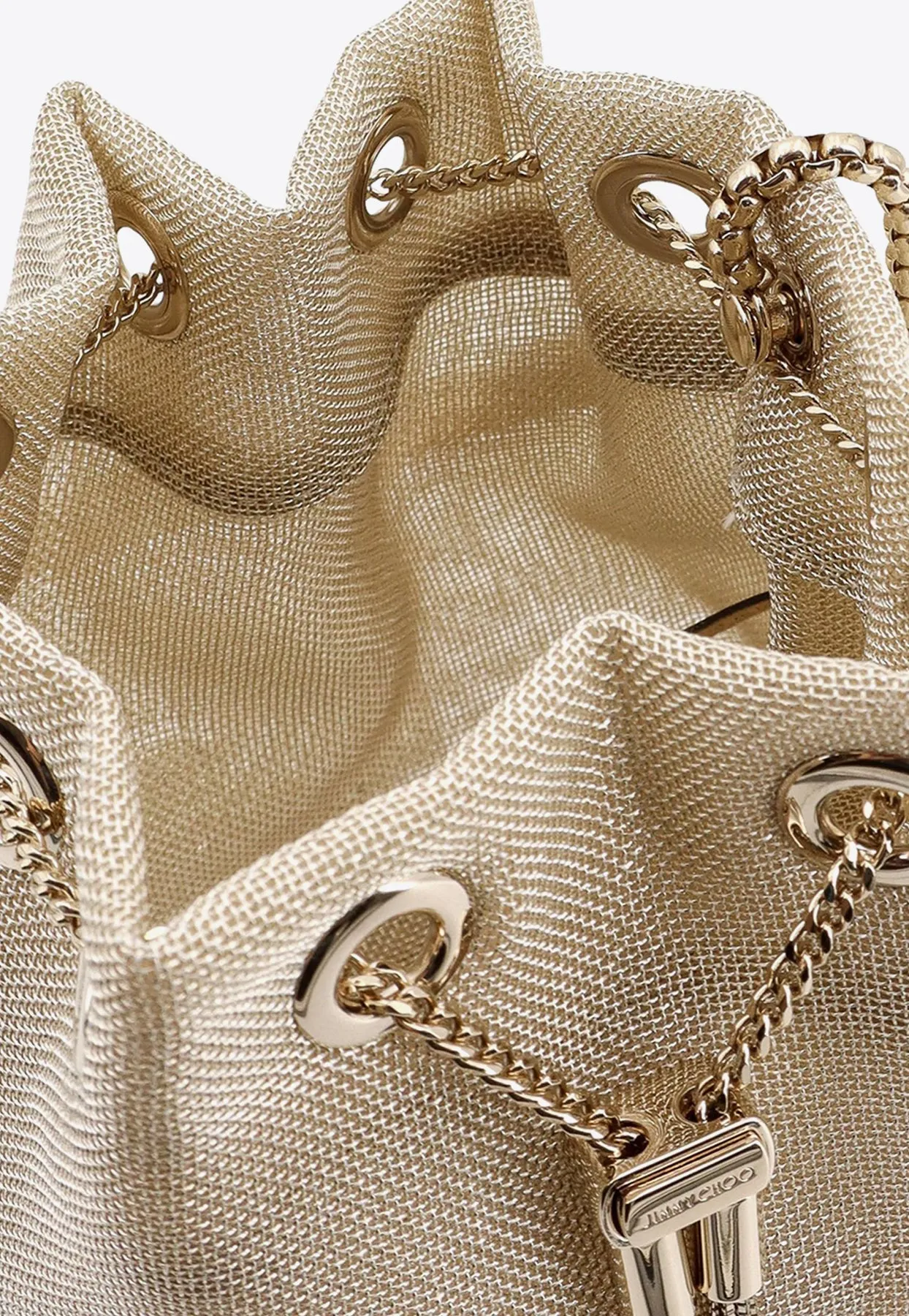 Bon Bon Metallic Mesh Bucket Bag