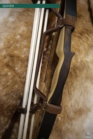 BOWQUIVER, SMALL. LEATHER. FOR BOWS WITH A SHORT RISER.