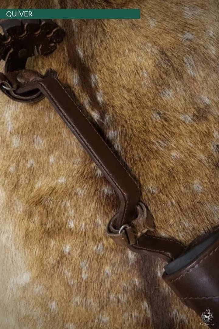 BOWQUIVER, SMALL. LEATHER. FOR BOWS WITH A SHORT RISER.