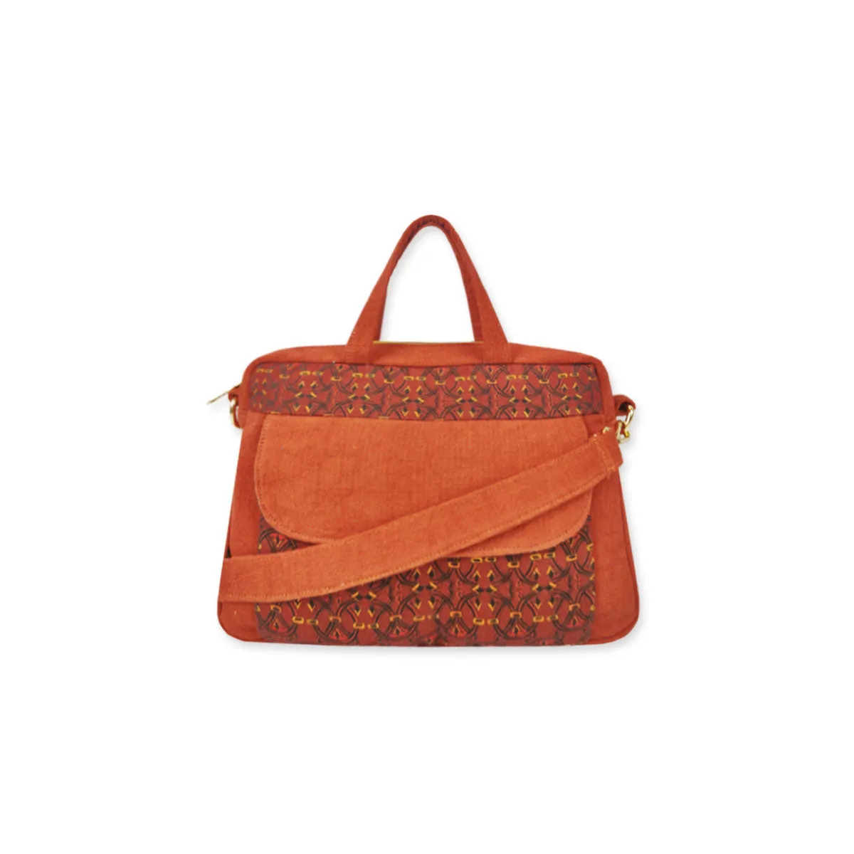 Box Sling Pouch Combo- Rust Orange Knot