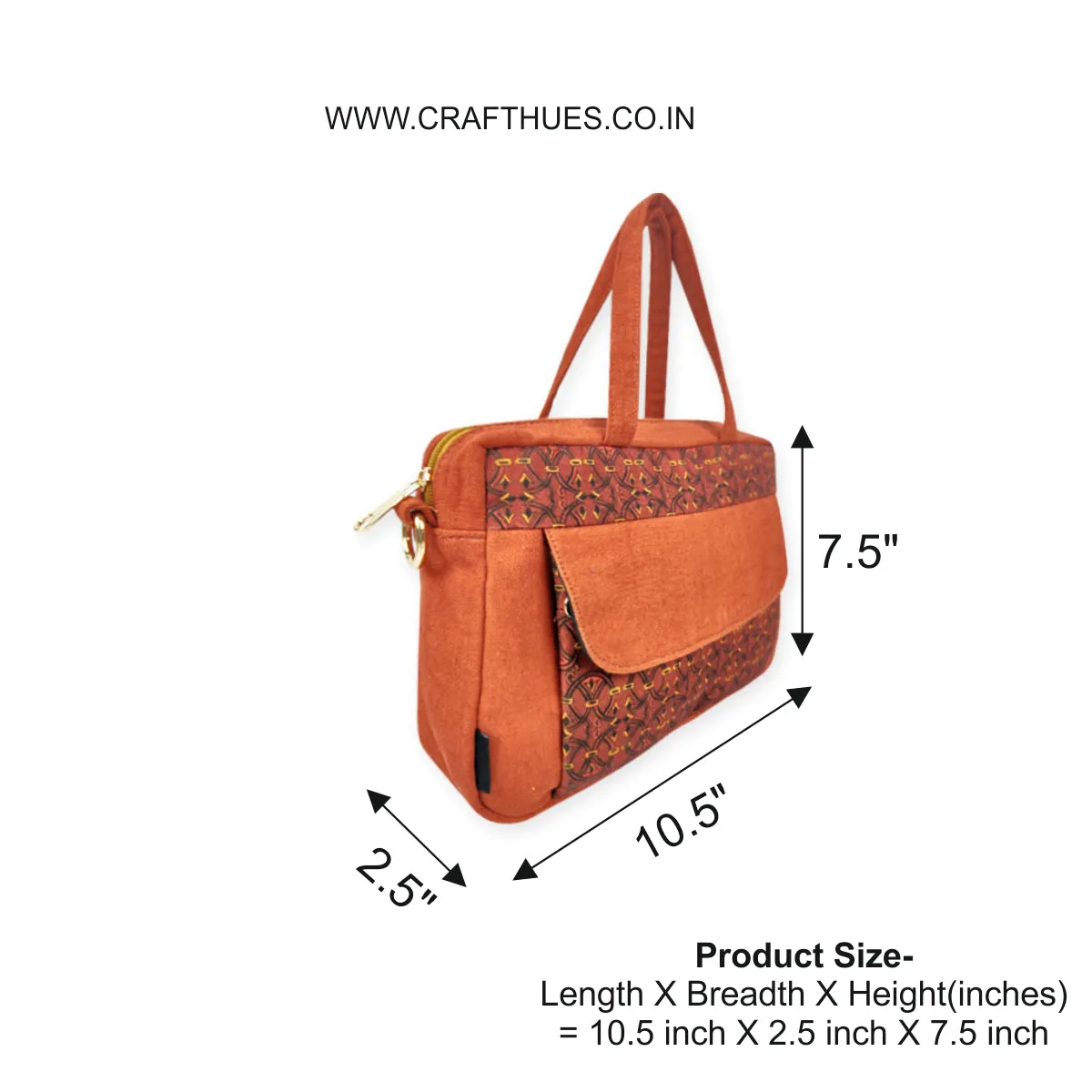 Box Sling Pouch Combo- Rust Orange Knot