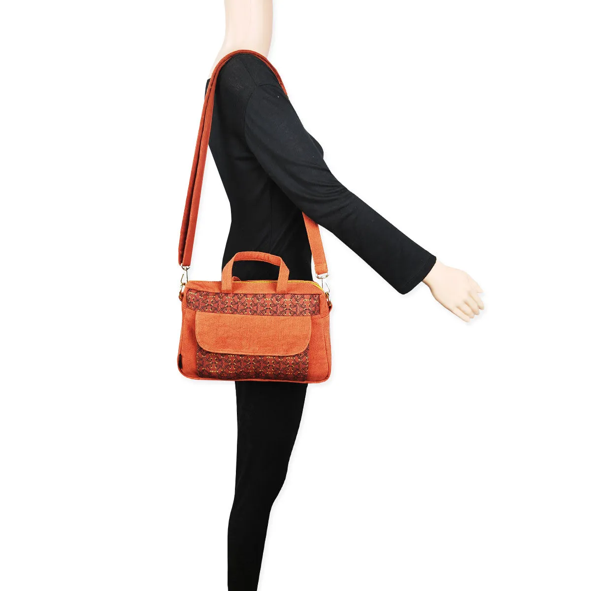 Box Sling Pouch Combo- Rust Orange Knot
