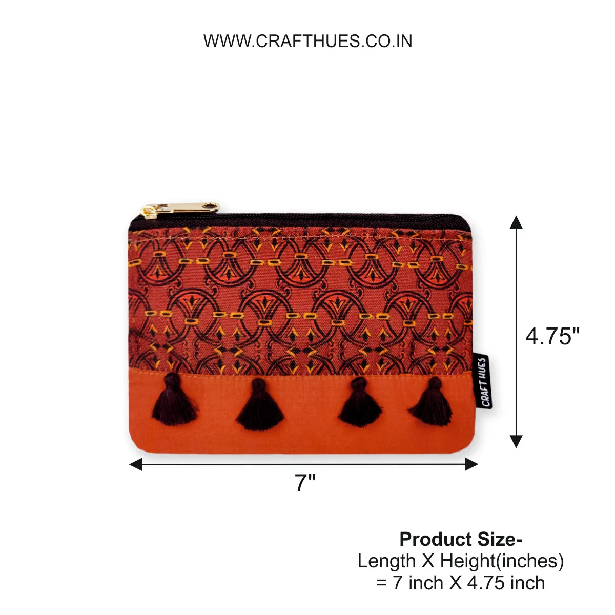 Box Sling Pouch Combo- Rust Orange Knot