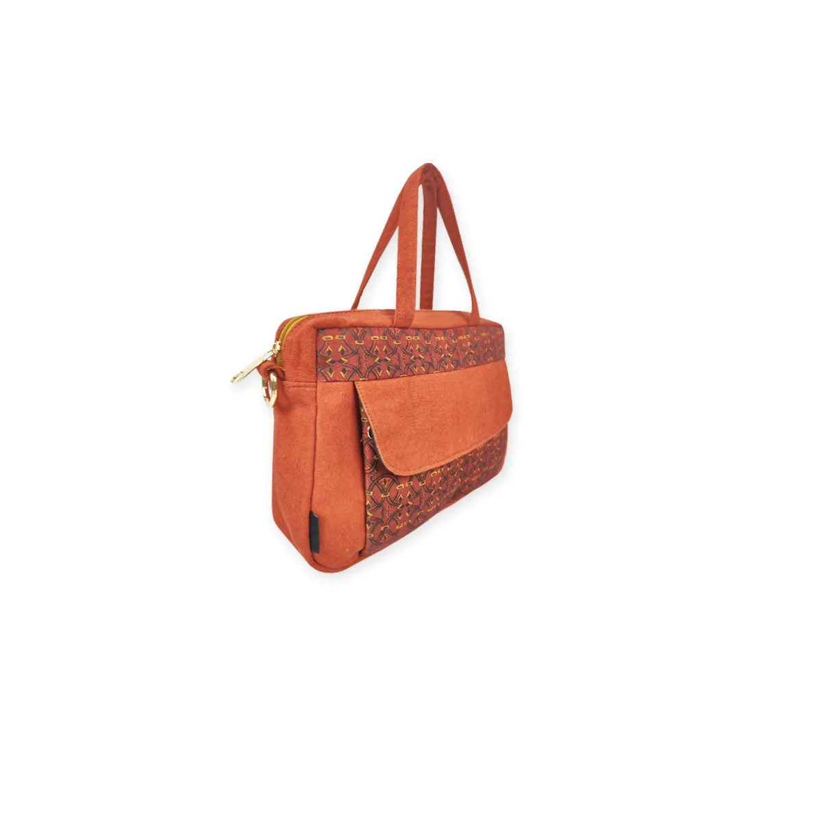Box Sling Pouch Combo- Rust Orange Knot