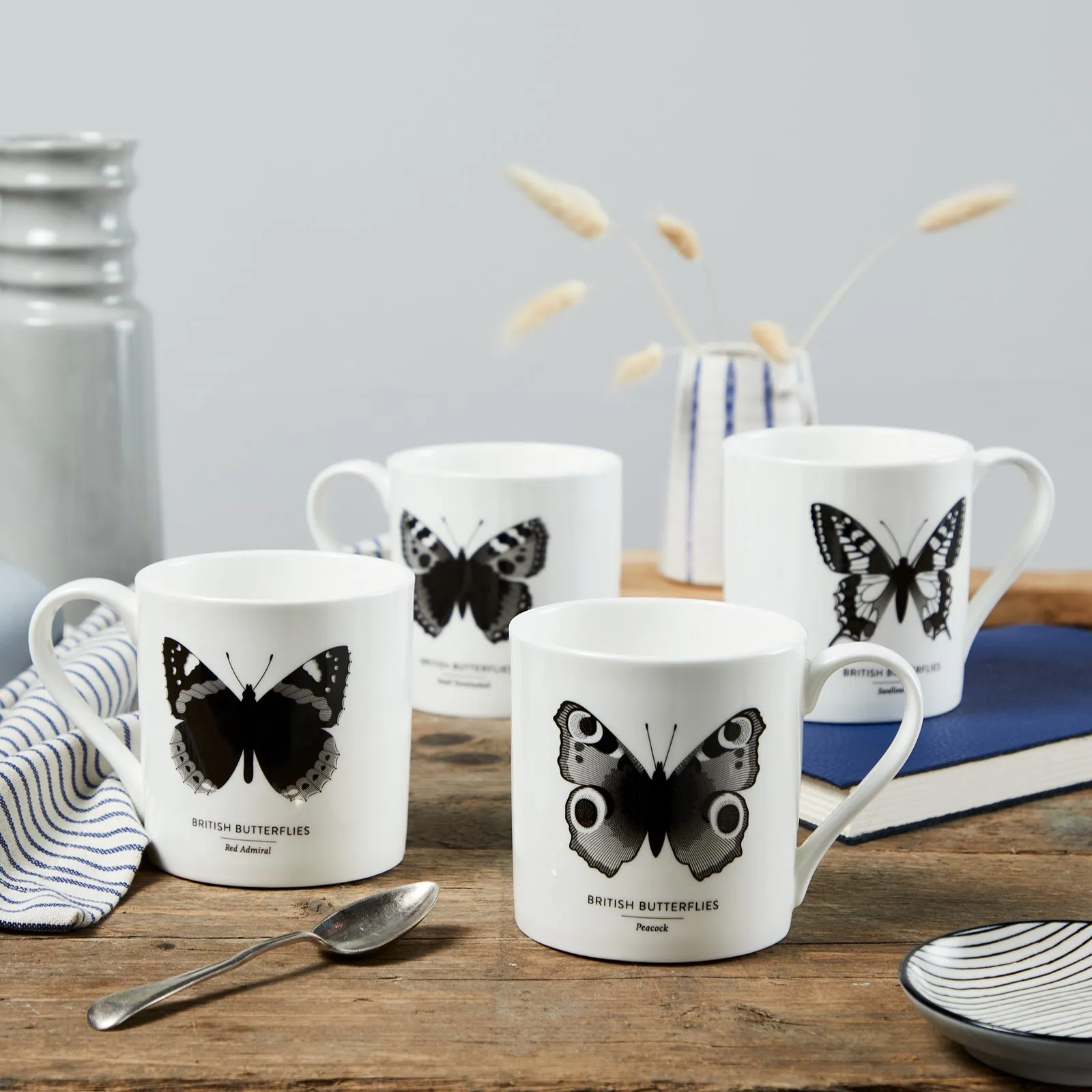 'British Butterflies: Peacock' Fine China Mug