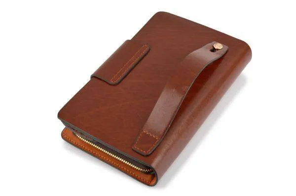Brown Hautton Clutch Wallet|Waled Ddal Hautton