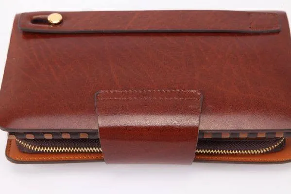 Brown Hautton Clutch Wallet|Waled Ddal Hautton