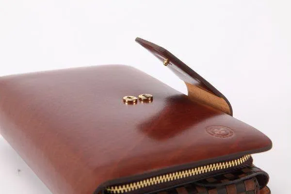 Brown Hautton Clutch Wallet|Waled Ddal Hautton
