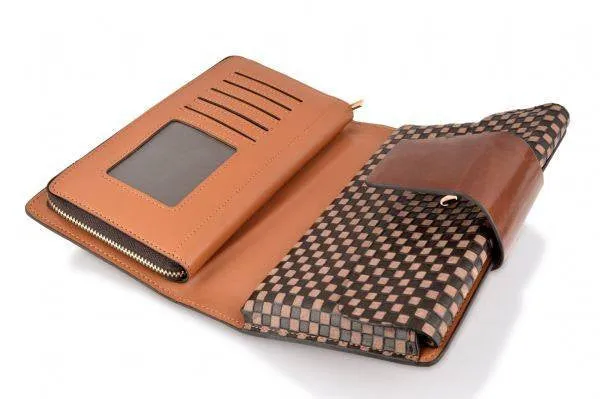 Brown Hautton Clutch Wallet|Waled Ddal Hautton