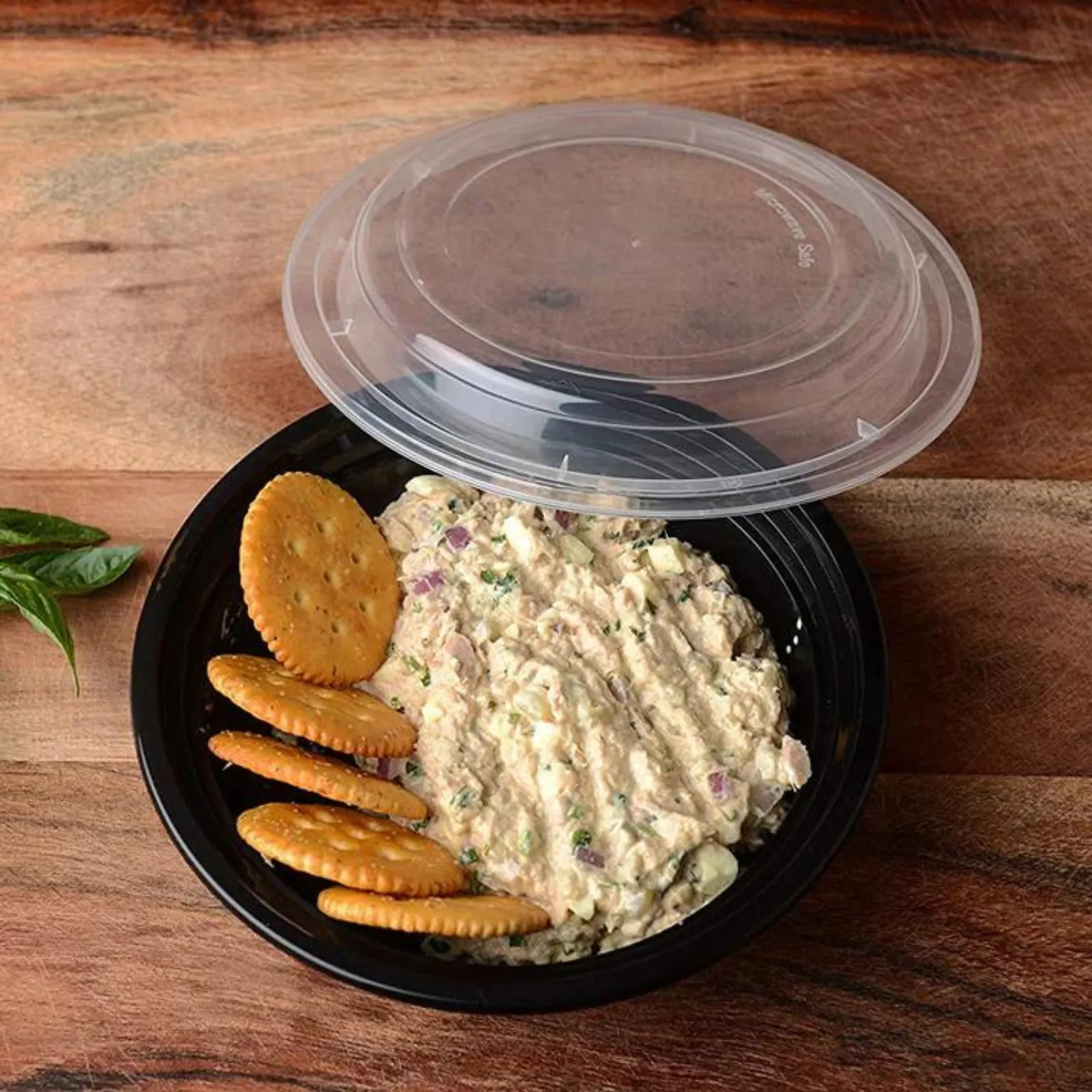 *BULK*  24oz Black Meal Prep/ Bento Box Disposable Container with Clear Lid