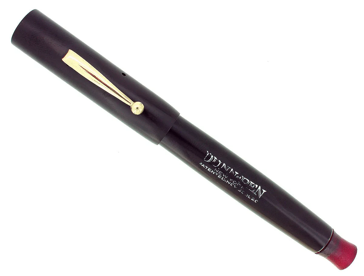 C1924 DUNN CAMEL OVERSIZE FOUNTAIN PEN RED CASEIN PUMP HANDLE RESTORED