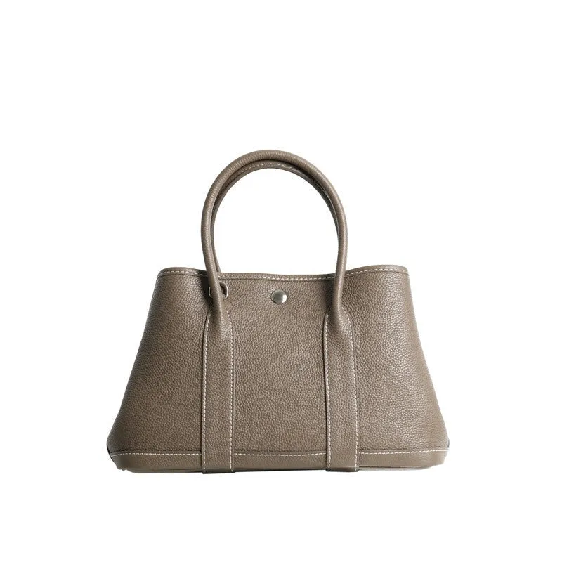 Calfskin Leather Top Handle Tote Bag