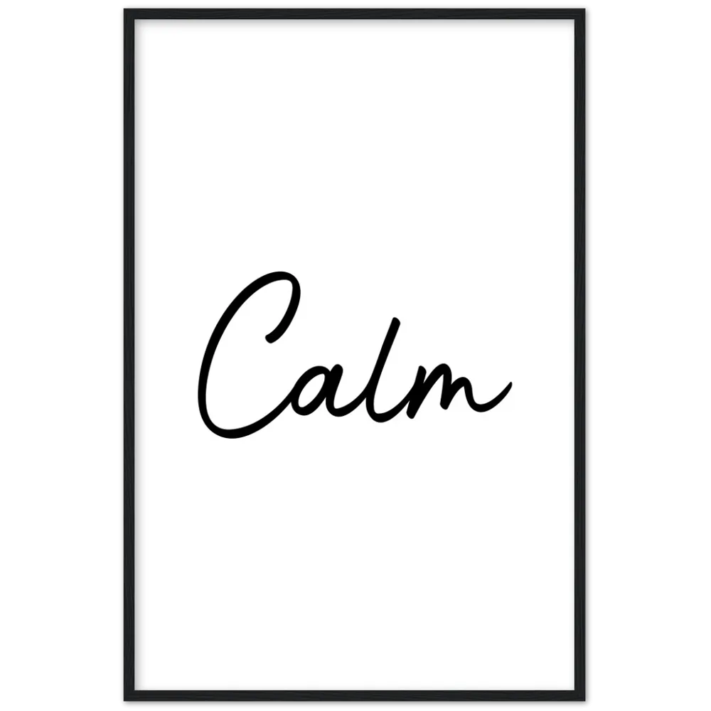 Calm Words Wood Framed Art Print