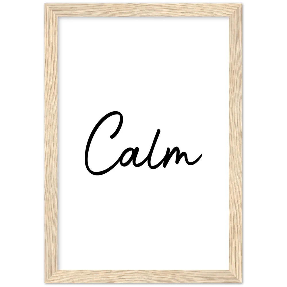 Calm Words Wood Framed Art Print