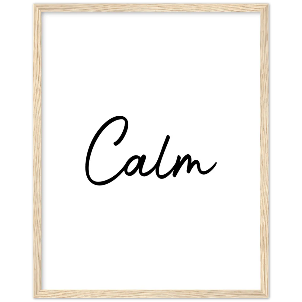 Calm Words Wood Framed Art Print