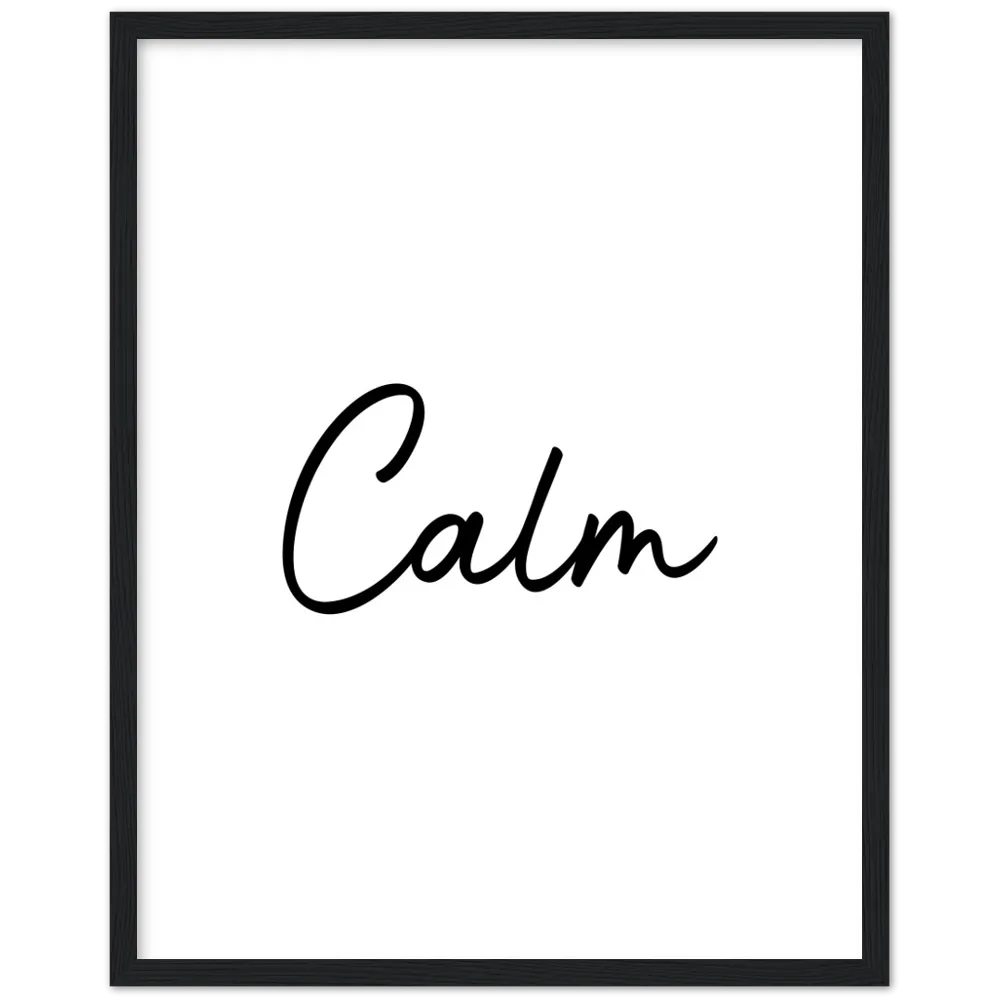 Calm Words Wood Framed Art Print