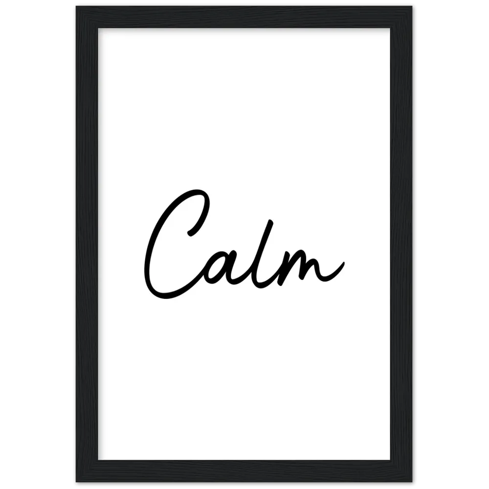 Calm Words Wood Framed Art Print