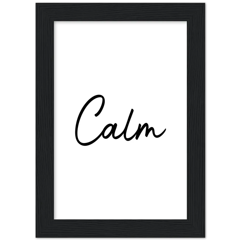 Calm Words Wood Framed Art Print