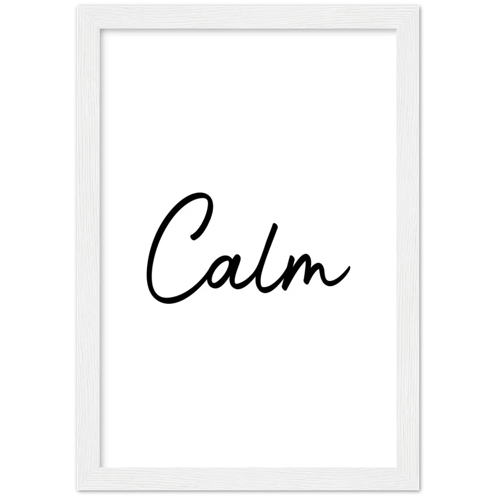 Calm Words Wood Framed Art Print