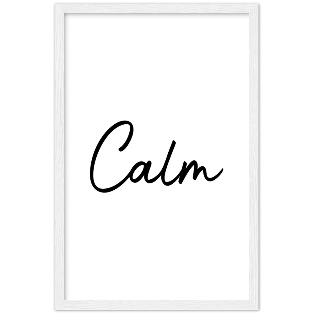 Calm Words Wood Framed Art Print