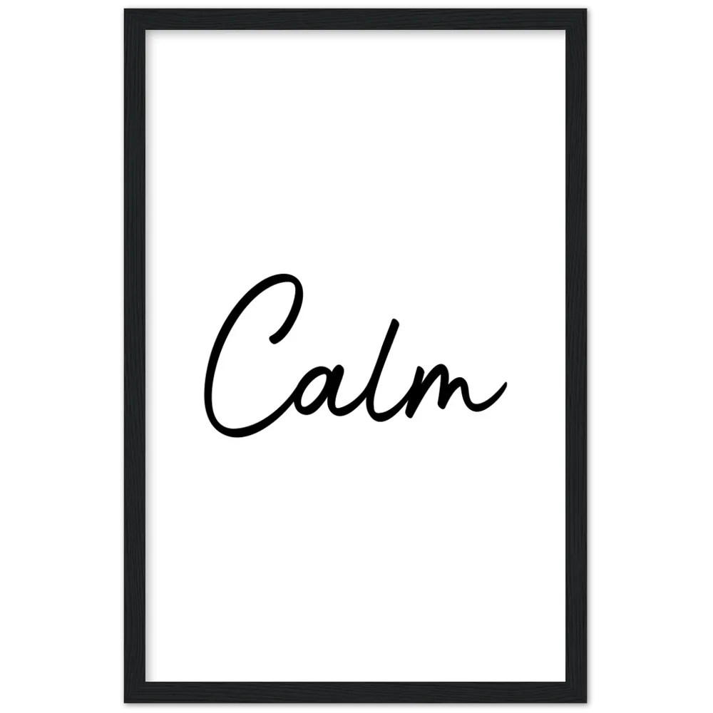 Calm Words Wood Framed Art Print