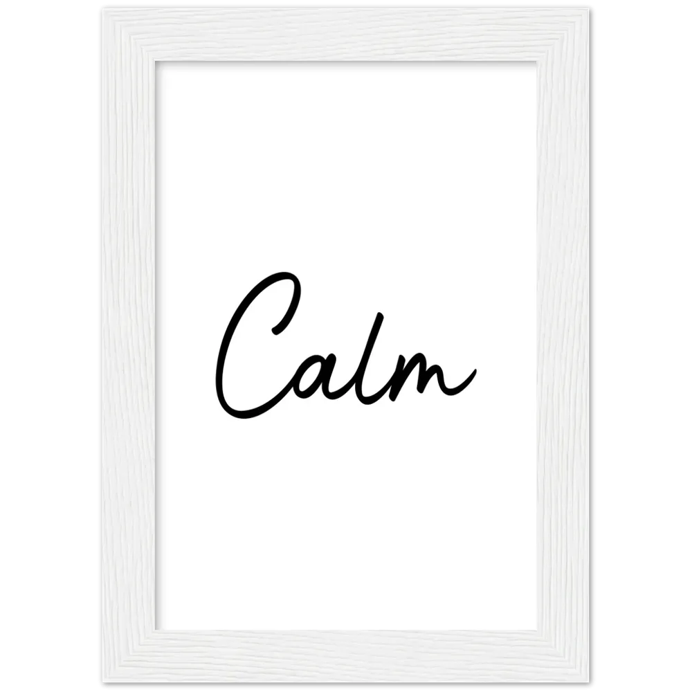 Calm Words Wood Framed Art Print