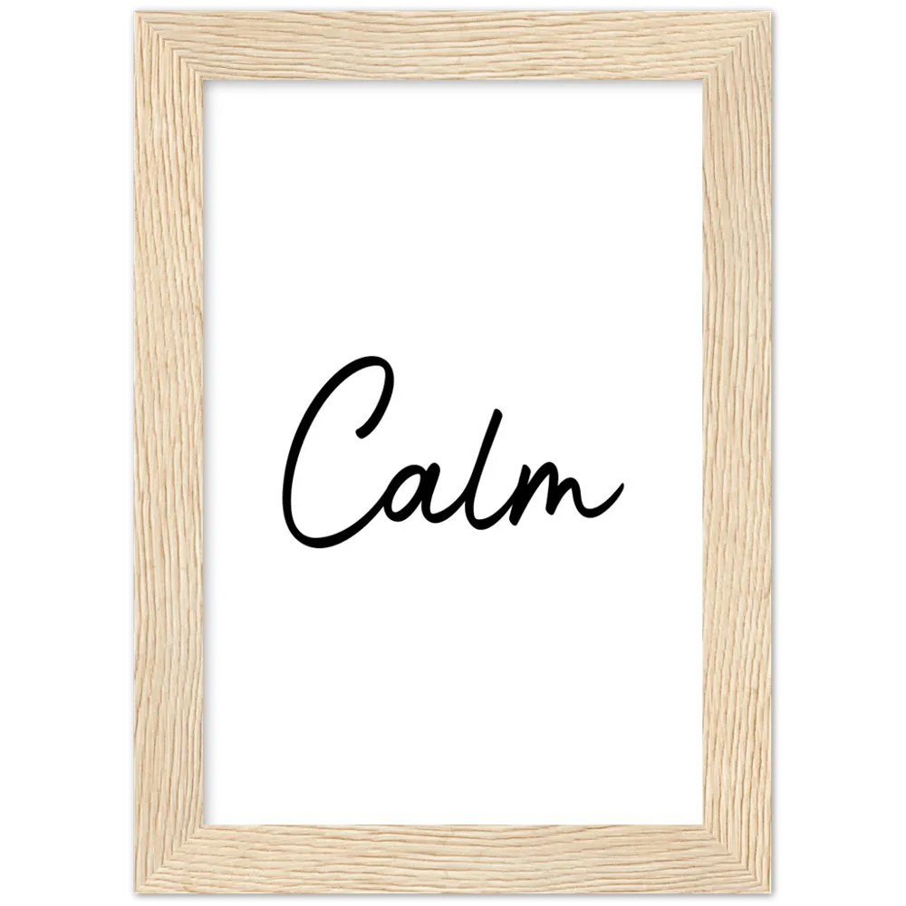 Calm Words Wood Framed Art Print